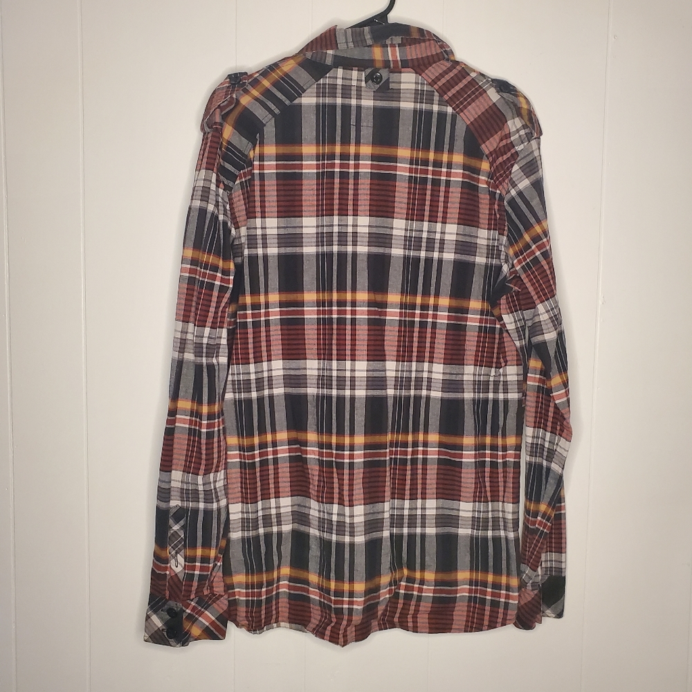 Kane Unke Mens Shirt XL Plaid Grunge Punk Country 90s - Picture 2 of 6